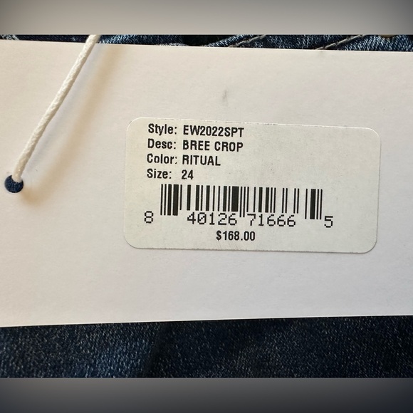 Edwin Bree Crop Slim Straight Leg Jeans - NWT - Picture 7 of 7